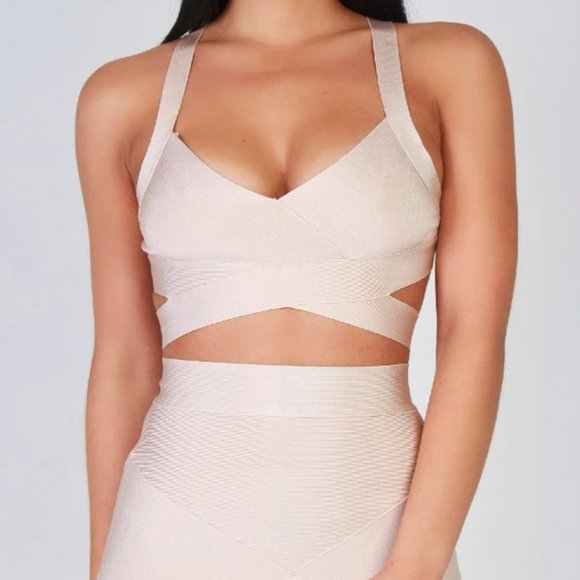 Nude Bandage Set (Crop Top and Skirt) - Picture 3 of 7